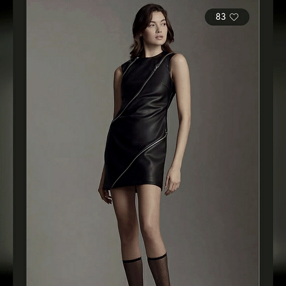 **DIRT CHEAP FINAL PRICE!!** DESIGN LAB Perfect Faux Leather Dress with Zippers